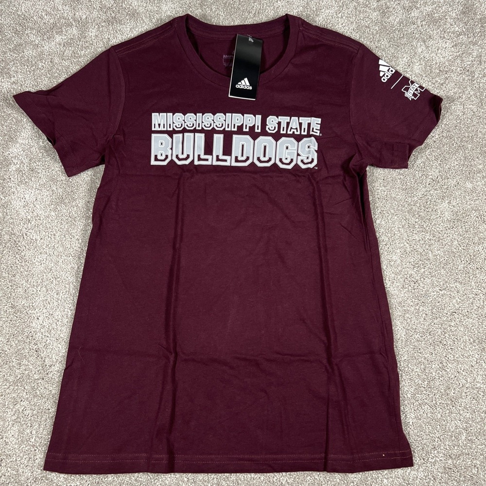 Mississippi State Bulldogs Adidas Amplifier Tee Maroon Women's Small NCAA